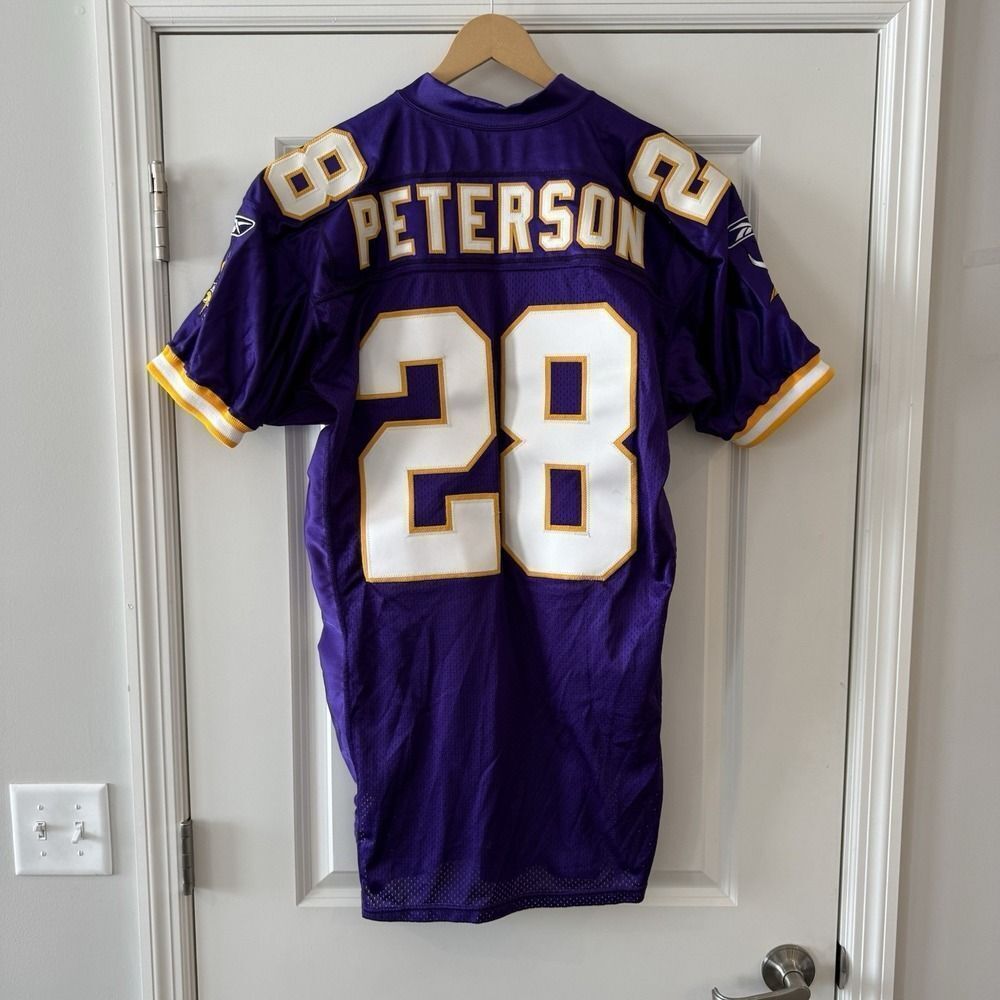 VTG Reebok NFL Minnesota Vikings Adrian Peterson Player Issue Pro Cut 44 Jersey